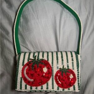 Viral Beaded Tomato Shoulder Bag NWT Handcrafted in India